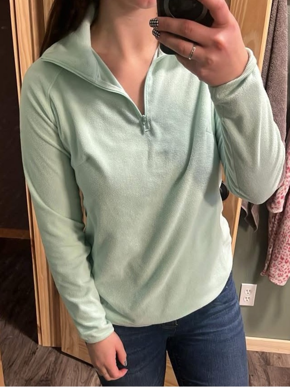 Columbia Mint Green Fleece Quarter-Zip Pullover